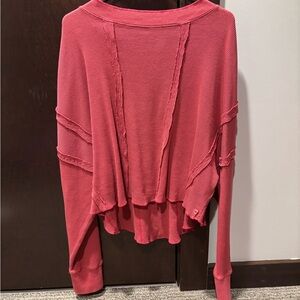 We The Free Red Asymmetrical Sweatshirt